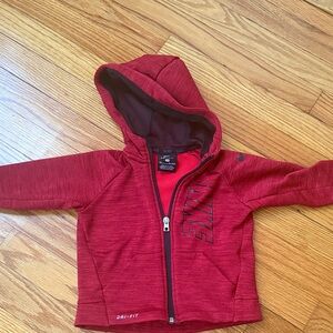 Nike Kids Dri-FIT Red Zip-Up Hoodie